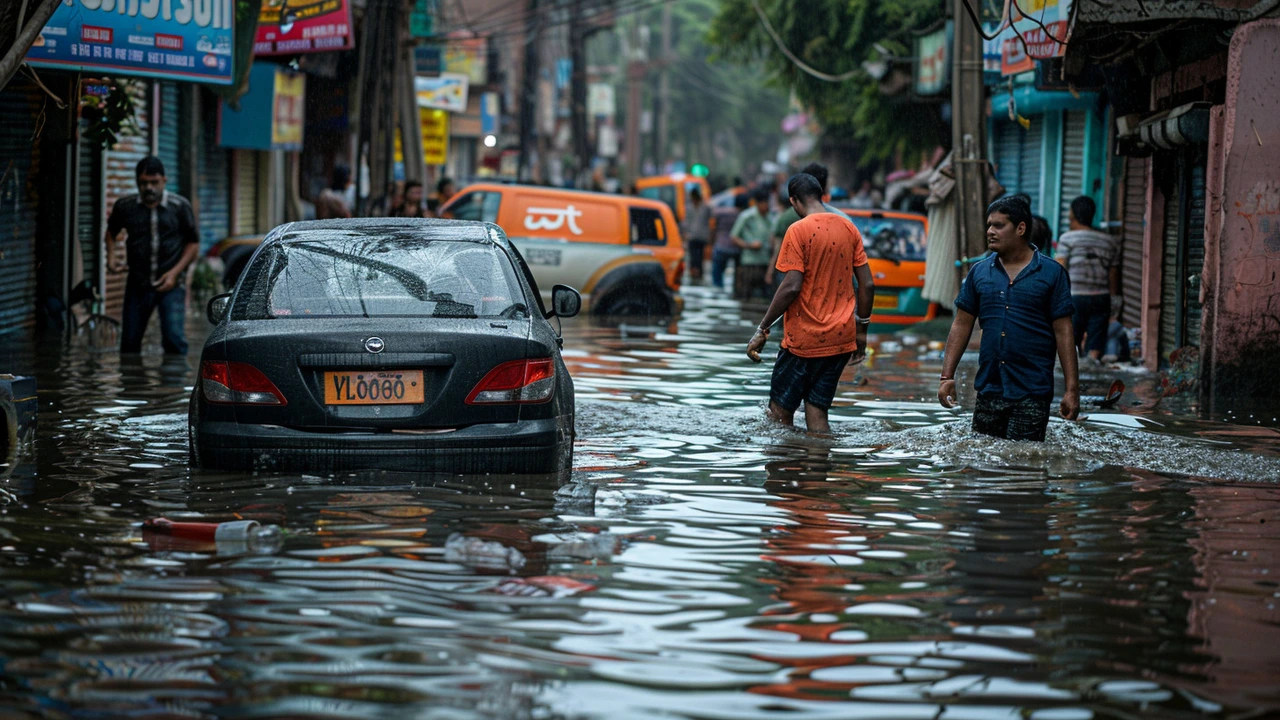 दिल्ली में भारी बारिश: सड़कों पर बाढ़, कारें डूबीं; पानी मंत्री आतिशी का घर भी जलमग्न